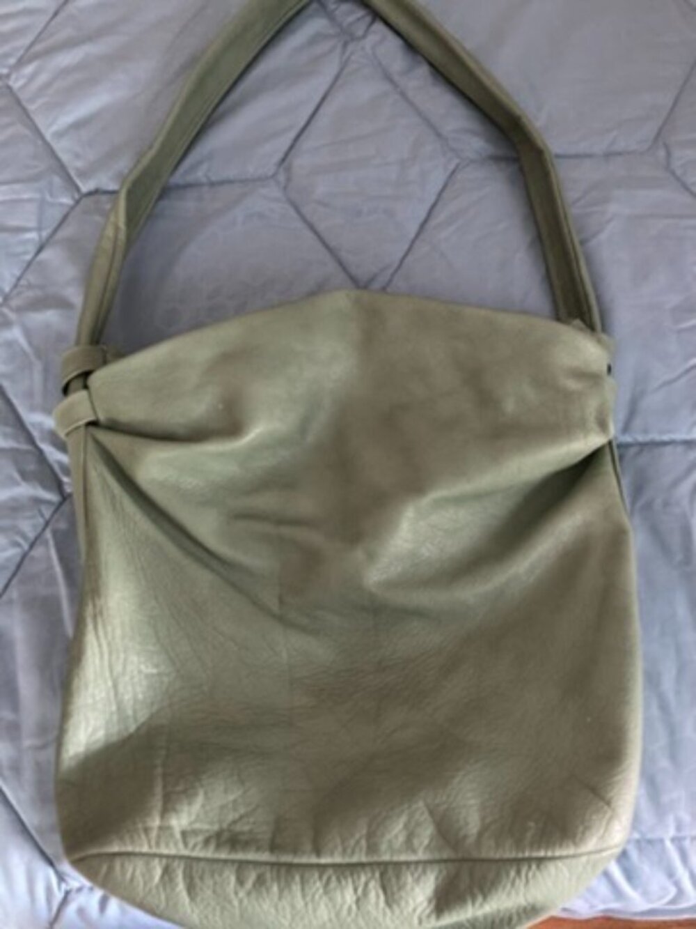 Marta Ray handmade Italian leather shoulder bag moss green Mandy Mistral, new